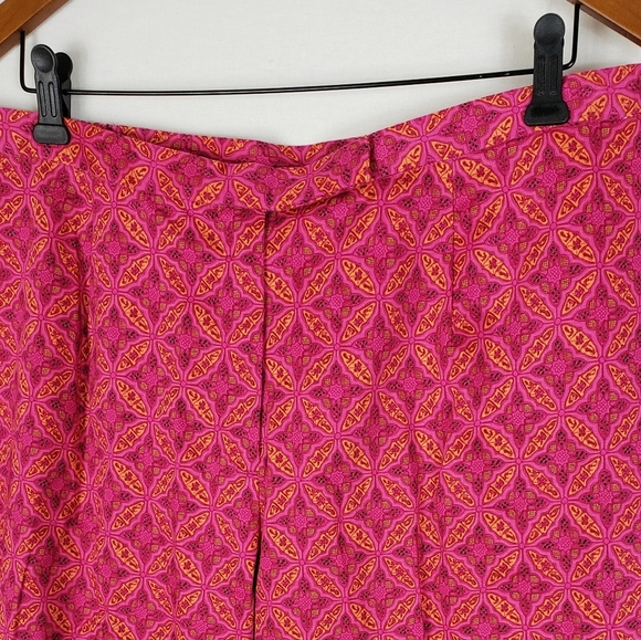 EUC Pink Vibrant Patterned Ankle Pants Women's Size 18W - Picture 4 of 7